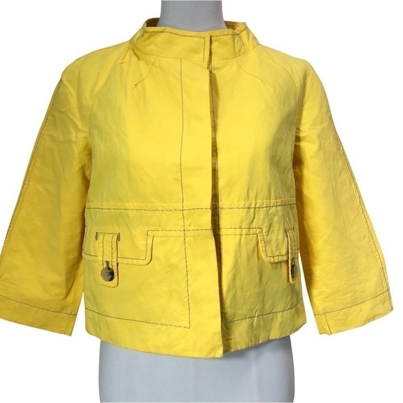 Red Valentino Yellow Cropped Jacket 42 - Picture 1 of 10